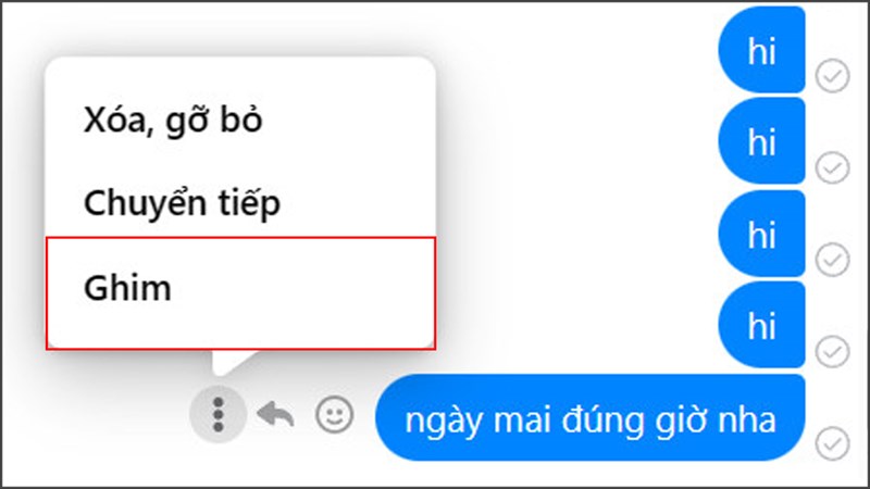 Cách ghim tin nhắn trên Facebook