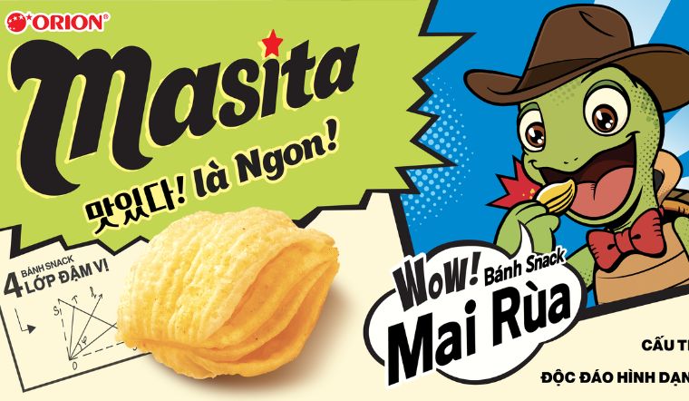 Khám phá ‘4 lớp’ giòn rụm từ snack mai rùa Masita Orion mới