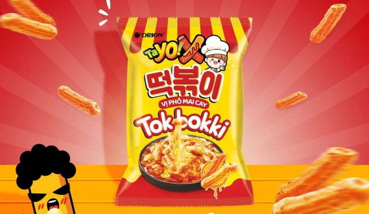 Thử ngay bánh snack khoai tây TAYO! X Tokbokki vị phô mai cay giòn ngon mới