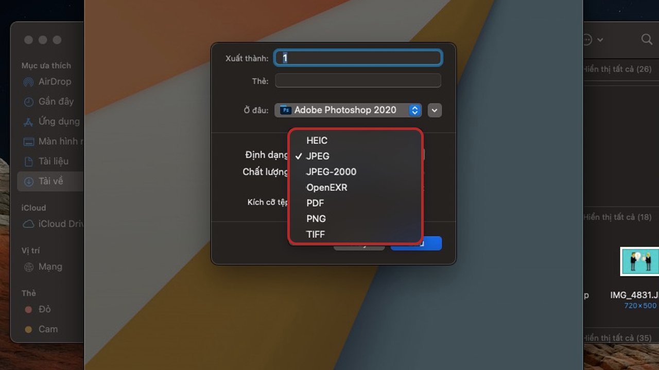 Cách đổi đuôi hình ảnh trên MacBook