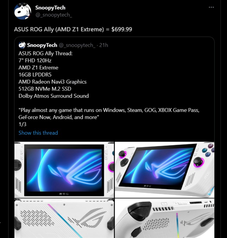 Bài đăng của SnoopyTech trên Twitter Bài đăng của SnoopyTech trên Twitter