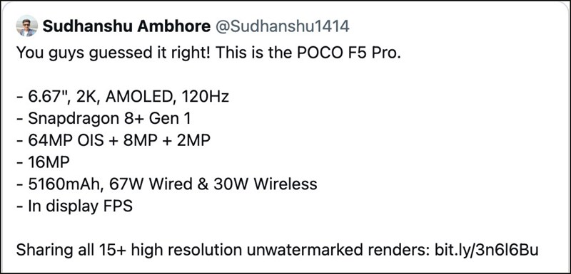 Nguồn tin xác nhận POCO F5 Pro cùng những trang bị đáng chú ý nhất