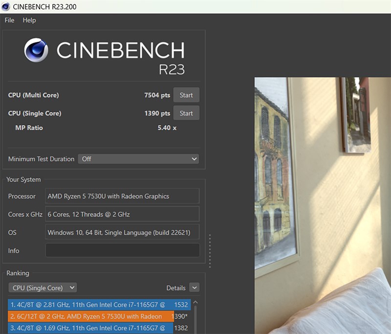 Điểm Cinebench R23 của Lenovo Ideapad Slim 5 Light Điểm Cinebench R23 của Lenovo Ideapad Slim 5 Light