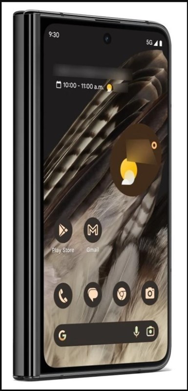 Ảnh render của Google Pixel Fold khi gập lại