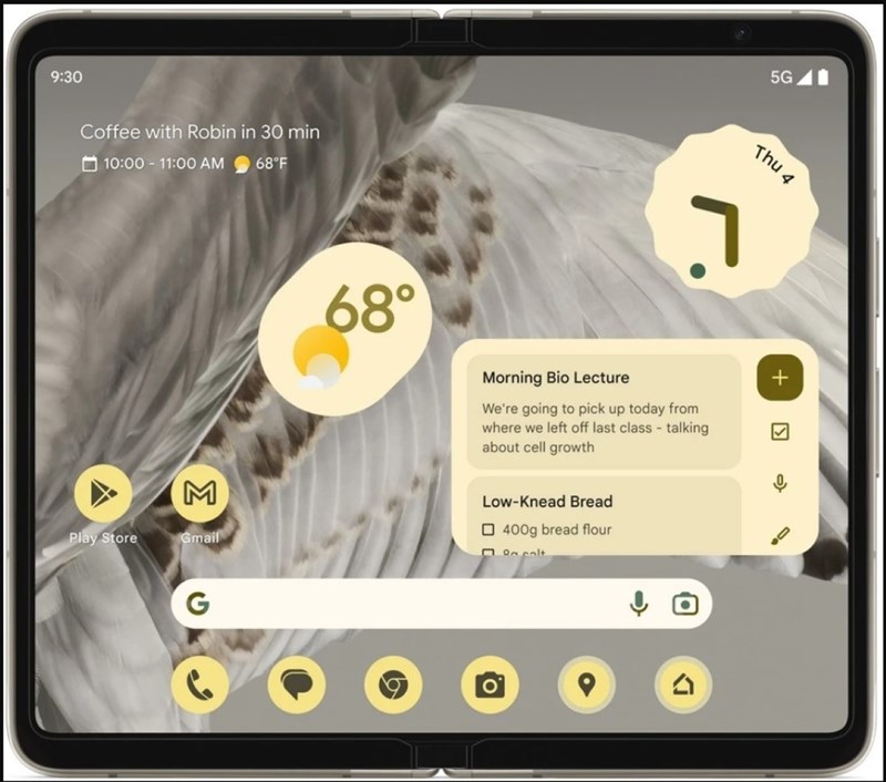 Màn hình chính của Google Pixel Fold dự kiến sẽ có kích thước 7.6 inch