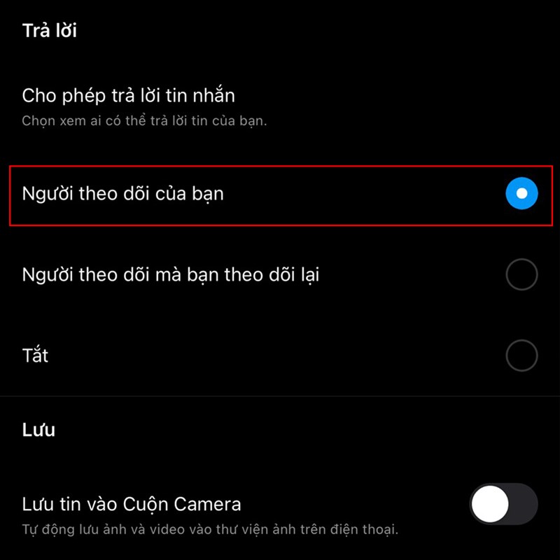 Instagram không trả lời được story