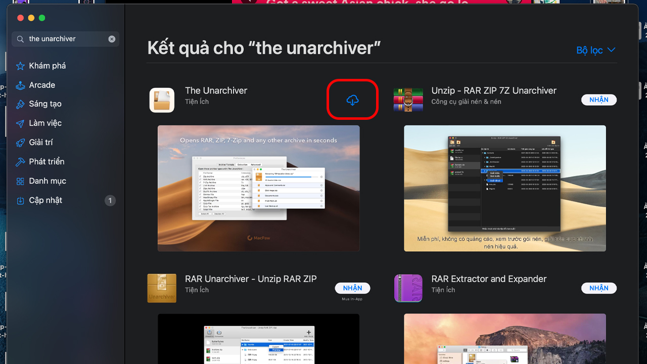 Cách giải nén file RAR trên MacBook