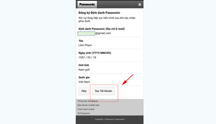 Hướng dẫn cài đặt ứng dụng Comfort Cloud trên máy lạnh Panasonic năm 2023 - Đăng ký tài khoản mới 3