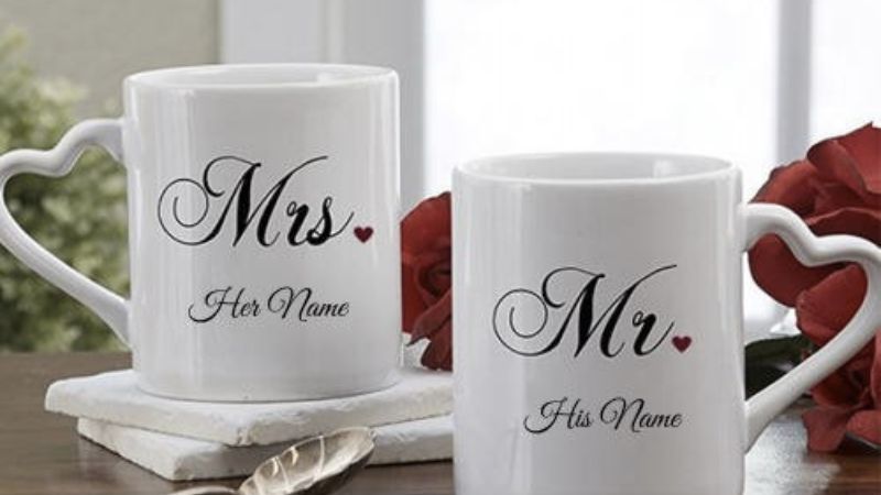 Engraved ceramic cup