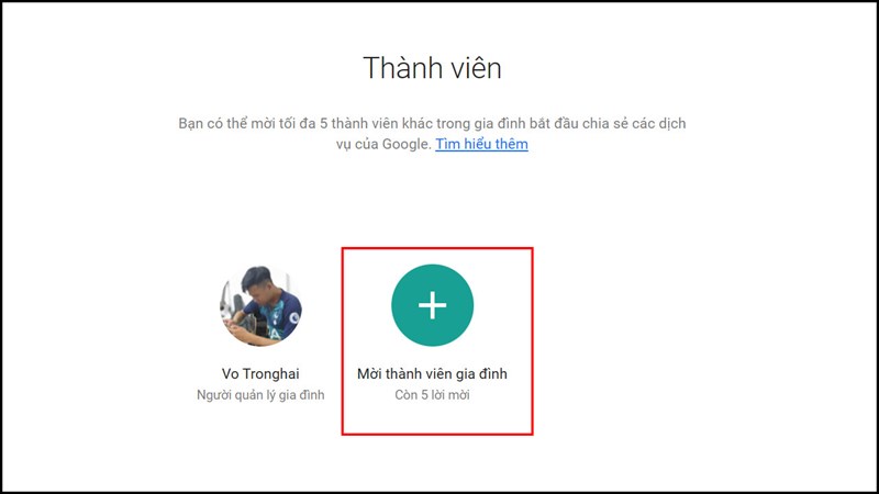 Cách tạo nhóm gia đình trên Google