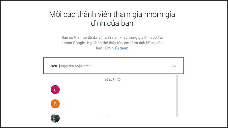 Cách tạo nhóm gia đình trên Google