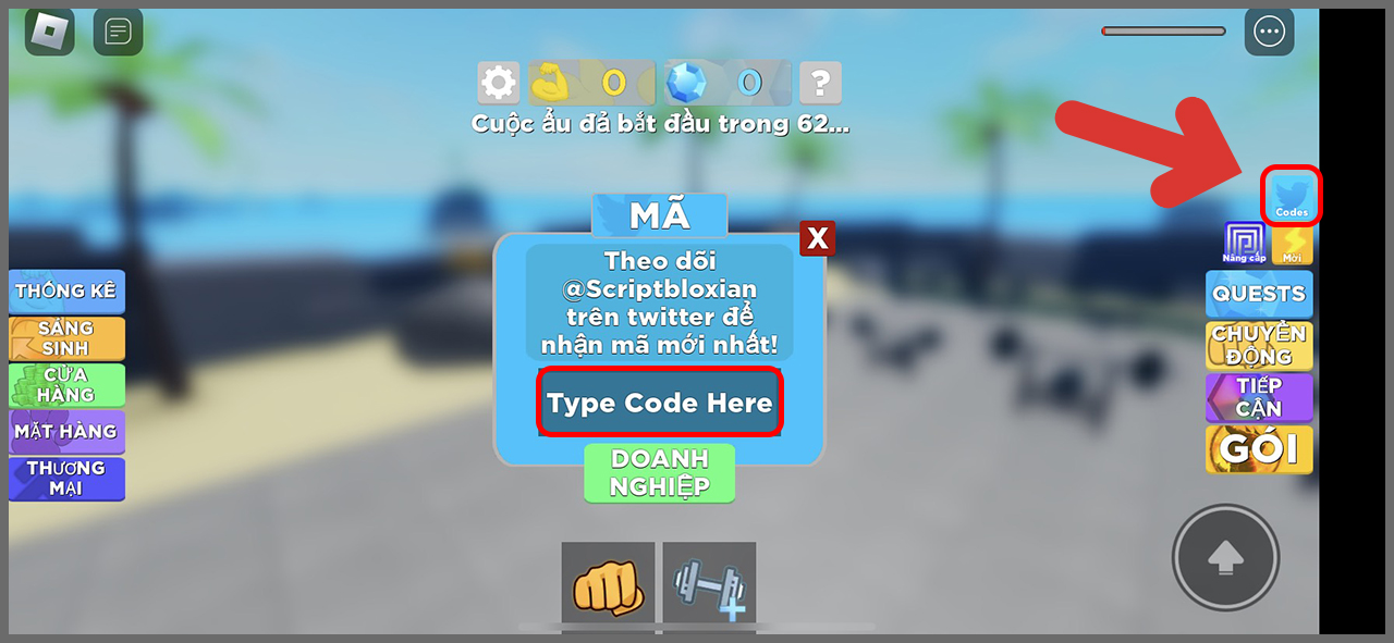 Code Muscle Legends mới nhất tháng 12/2023, nhận ngay 10.000 đá quý