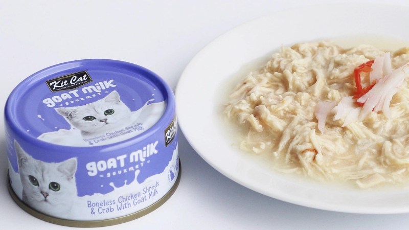 Pate cho mèo Kitcat Goat Milk vị gà xé & thịt cua