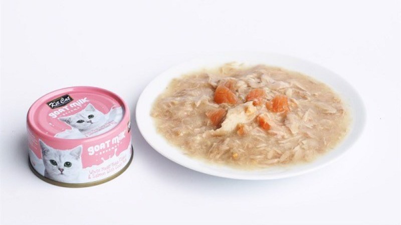 Pate cho mèo Kitcat Goat Milk vị cá ngừ & thịt cua