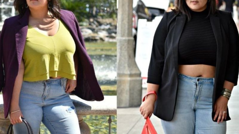 Phối áo croptop cùng áo khoác