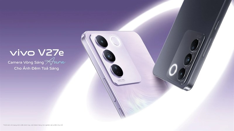 Cấu trúc camera sau của Vivo V27e nổi bật với vòng sáng Aura