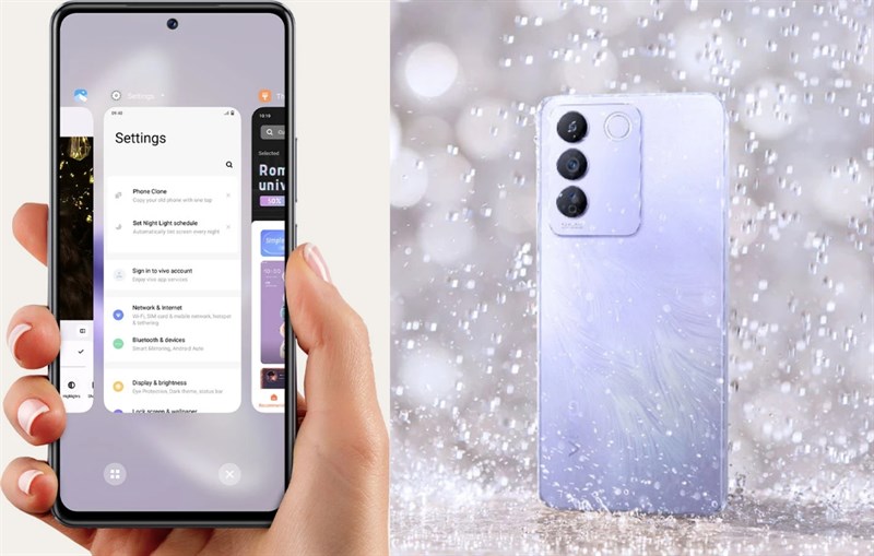 Vivo V27e chạy đa nhiệm mượt mà và có khả năng kháng nước IP54