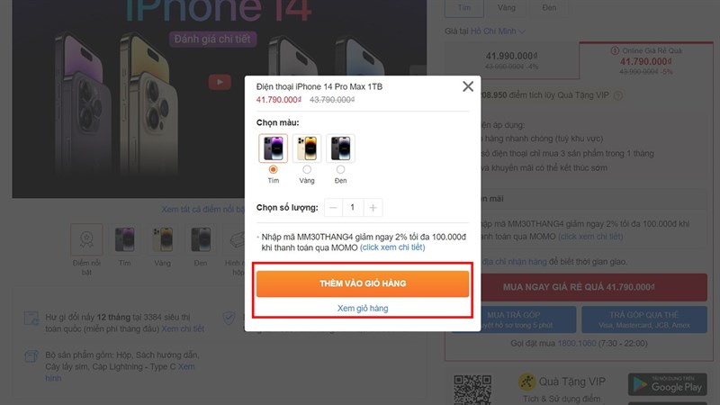 Mua trả góp trên web TGDĐ | ĐMX cực dễ dàng, hỗ trợ đến 31 ngân hàng