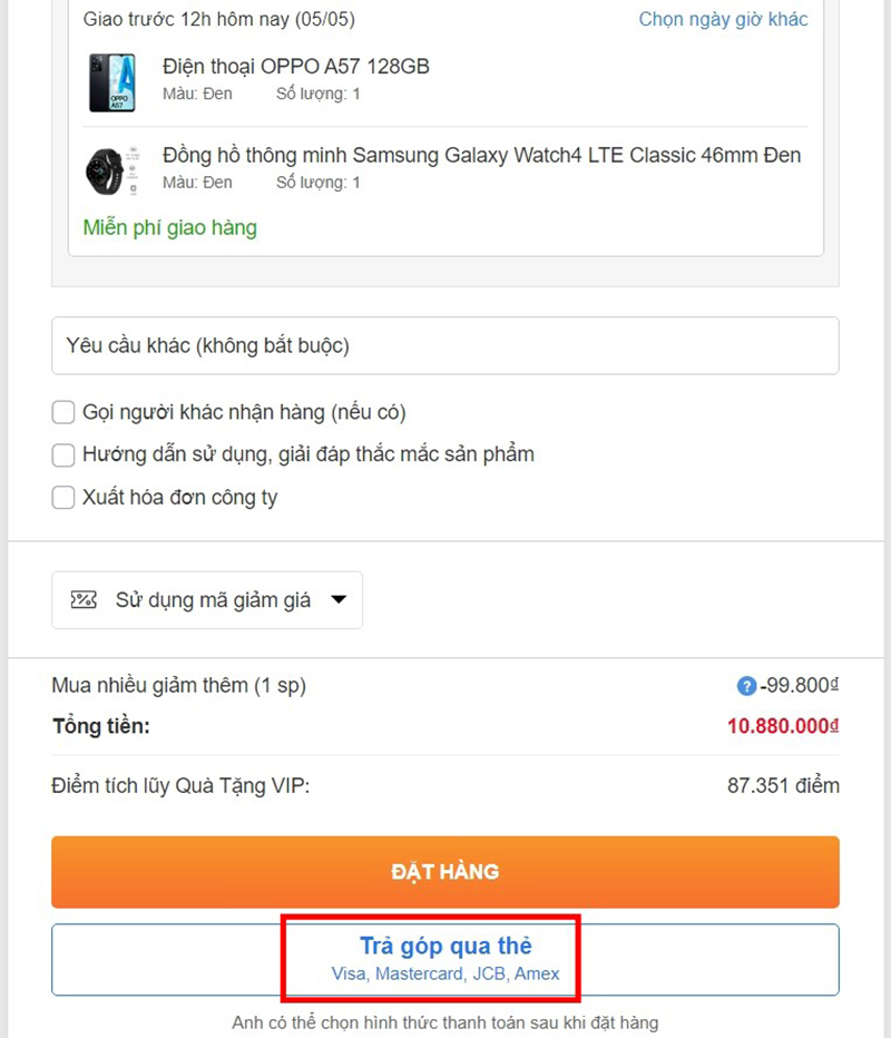 Mua trả góp trên web TGDĐ | ĐMX cực dễ dàng, hỗ trợ đến 31 ngân hàng