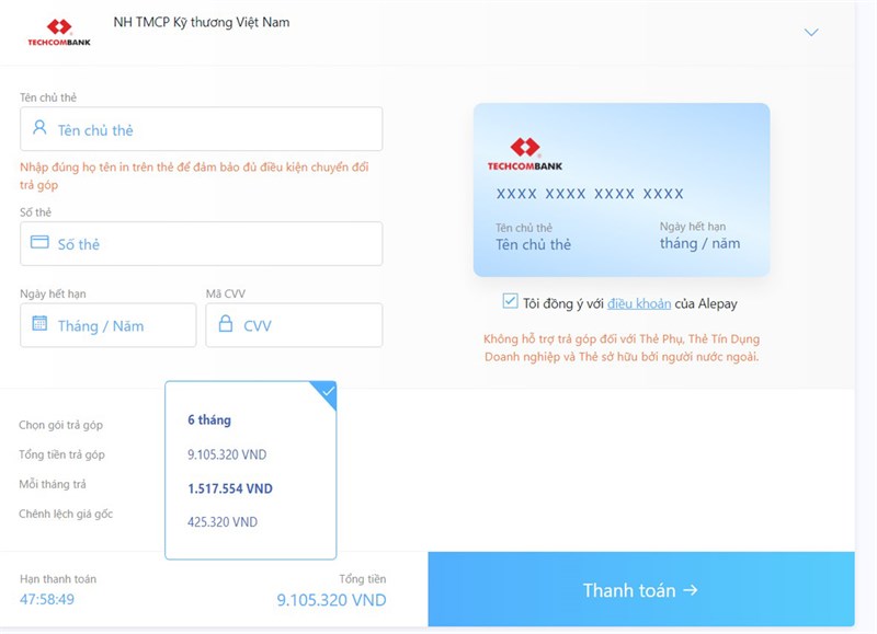 Mua trả góp trên web TGDĐ | ĐMX cực dễ dàng, hỗ trợ đến 31 ngân hàng