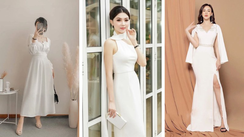 Đầm trắng dự tiệc cao cấp