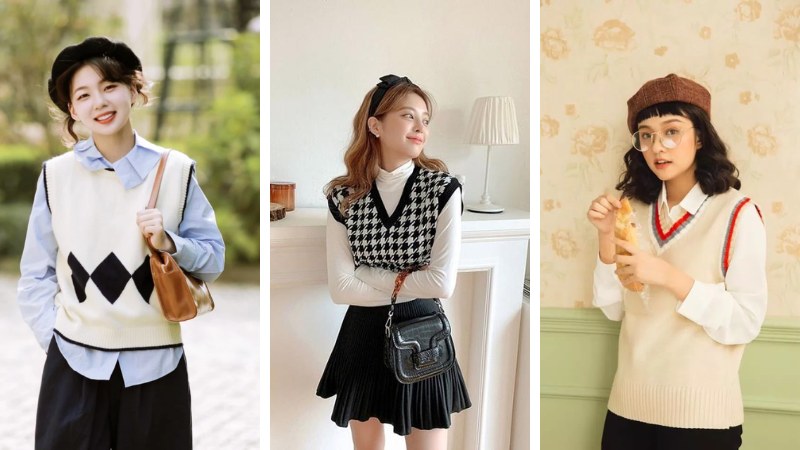 Trang phục dài tay cùng áo gile