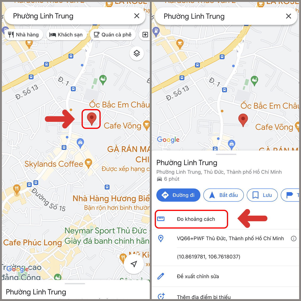 Cách đo khoảng cách trên Google Maps iPhone-2