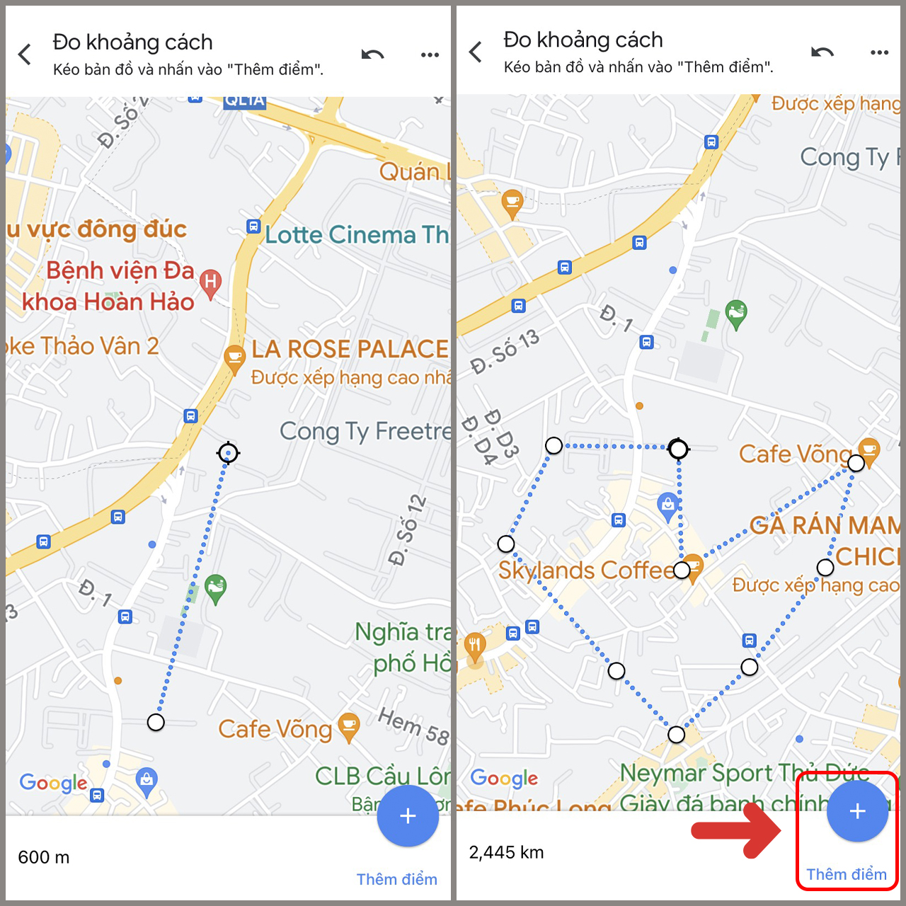 Cách đo khoảng cách trên Google Maps iPhone-3