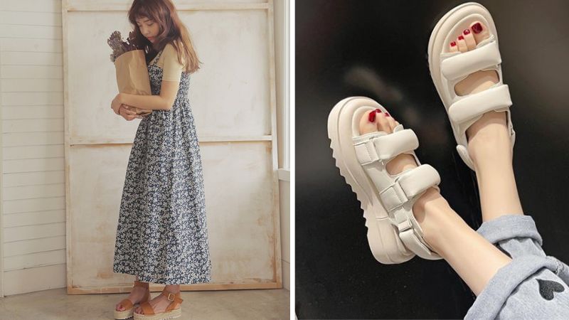 Mix đầm maxi - váy suông dài với sandal nữ