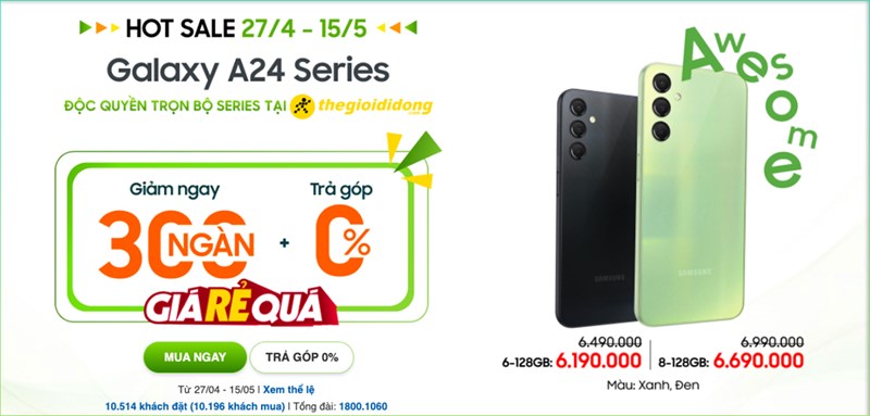 Chiếc Galaxy A được mua nhiều nhất hiện tại đang sale 300K + trả góp 0% Chiếc Galaxy A được mua nhiều nhất hiện tại đang sale 300K + trả góp 0%