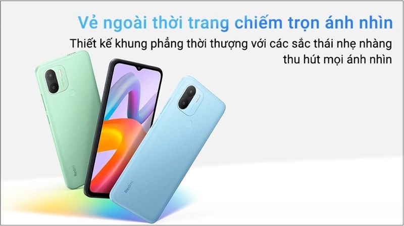 Máy có 3 màu sắc: Xanh dương nhạt, Xanh lục nhạt và Đen