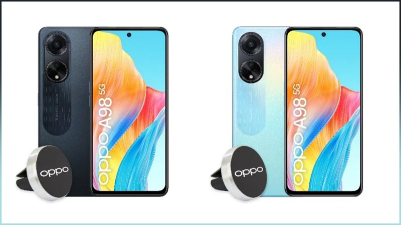 OPPO A98 5G có hai phiên bản màu sắc: xanh Dreamy và đen Cool