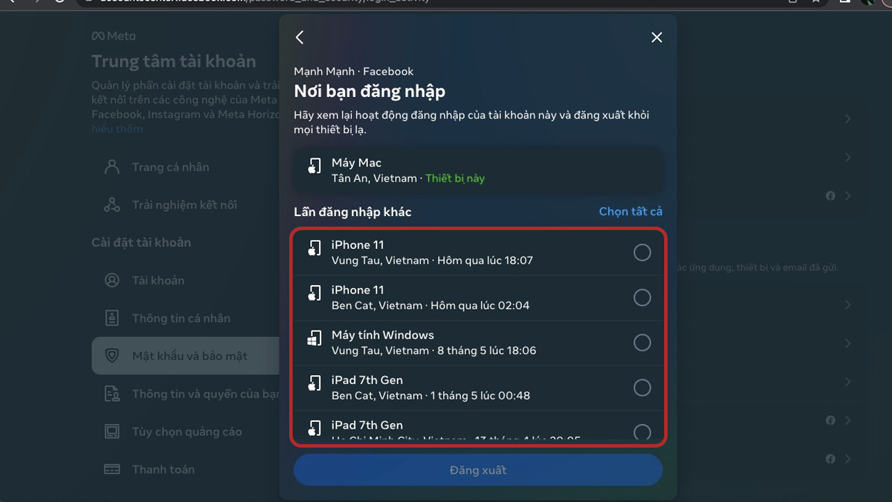 Cách xem lần đăng nhập trên Facebook