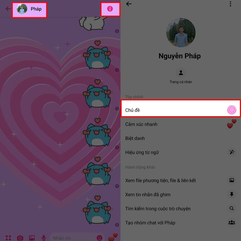 Cách đổi chủ đề Messenger thành Vệ Binh Giải Ngân Hà