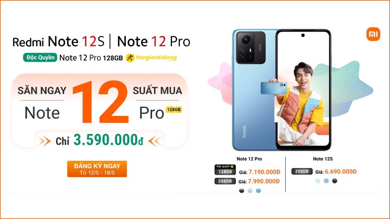 Redmi Note 12 Pro giá gốc 7.19 triệu chỉ còn 3.59 triệu, cơ hội cho 12 bạn nhanh nhất