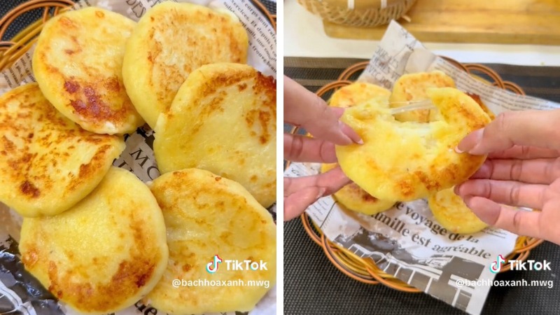 How to make potato pancakes filled with spinning cheese that your baby will love