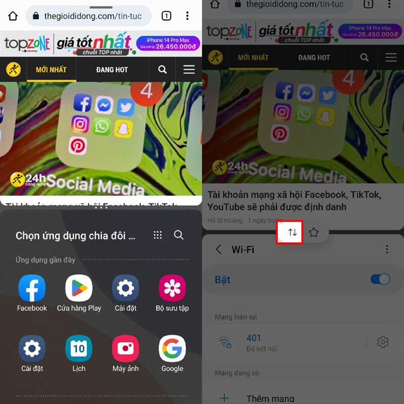 Hướng dẫn cách chia đôi màn hình trên Galaxy A24