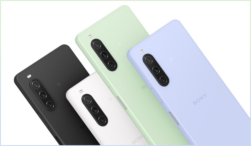 Sony Xperia 10 V có bốn phiên bản màu sắc: trắng, đen, xanh lá Sage, tím Lavender