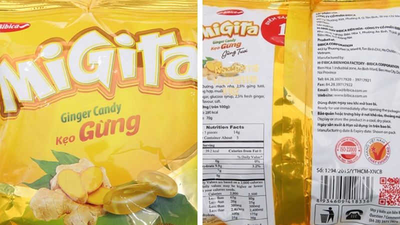 Kẹo gừng Migita gói 70g