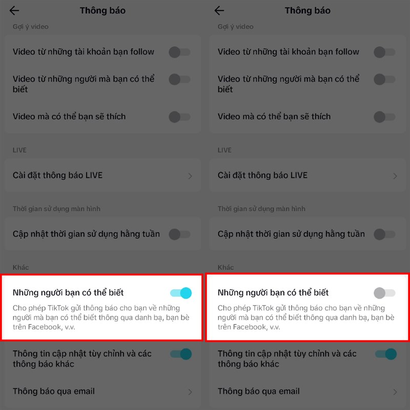 Cách tắt thông báo người bạn có thể quen trên TikTok