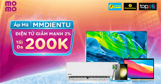 Nhập mã MMDIENTU giảm 2%, tối đa 200K khi thanh toán qua ví Momo tại Điện máy XANH