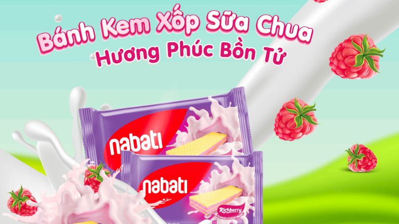 Bánh xốp phúc bồn tử Nabati