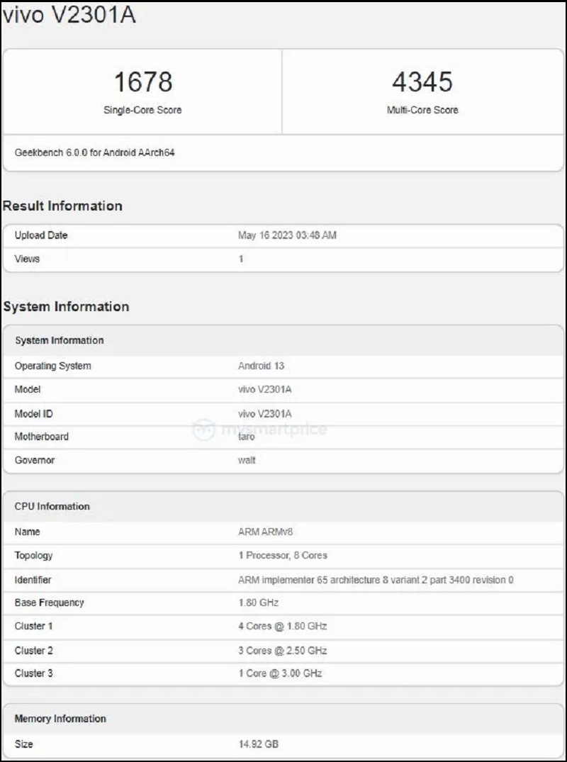 iQOO Neo8 5G xuất hiện trên danh sách Geekbench iQOO Neo8 5G xuất hiện trên danh sách Geekbench