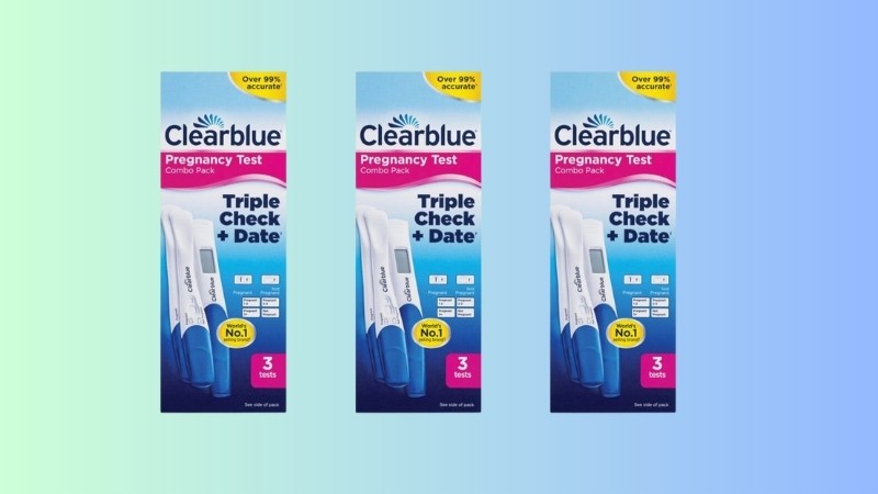Que thử thai Clearblue (Triple check & date)