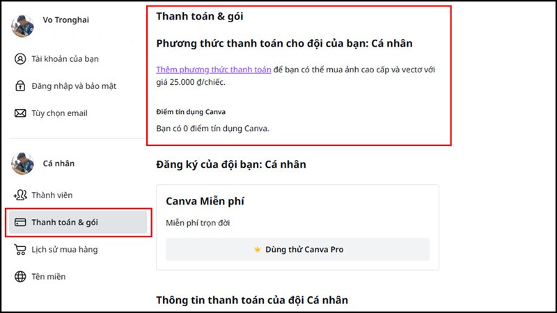 Cách hủy đăng ký gói dùng Canva