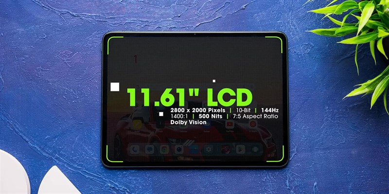 OnePlus Pad sử dụng tấm nền IPS LCD với độ phân giải 2.800 x 2.000 pixels.