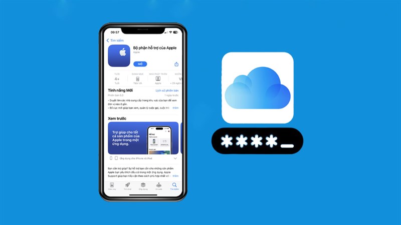 Cách đặt lại mật khẩu iCloud trong app hỗ trợ của Apple