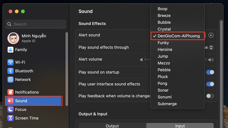 Cách đổi âm thanh thông báo trên MacBook