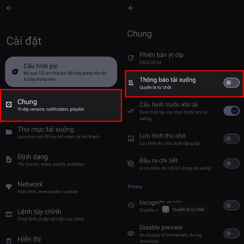 Ứng dụng tải video trên Android