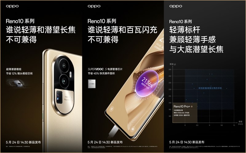 OPPO xác nhận thông số pin và sạc nhanh của Reno10 Pro Plus
